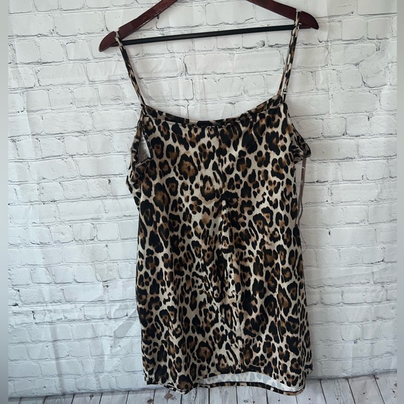 Iris Brown, Cream & Black Cheetah print sleeveless dress size 3X - Picture 5 of 6